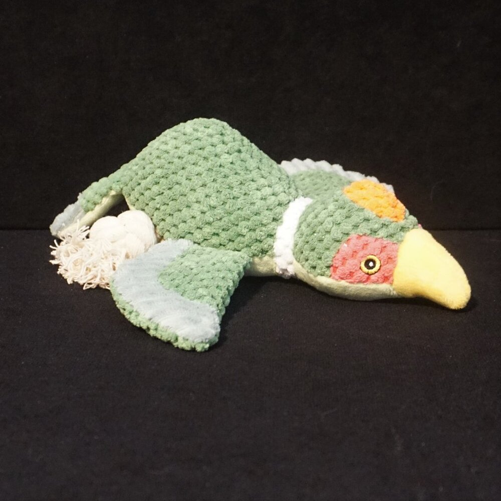 Stuffed and Rope Green Bird Dog Toy for Medium Size Dogs